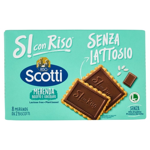 [000014852] Scotti Merenda Si con Riso Biscotto e Cioccolato senza Lattosio Gr.200