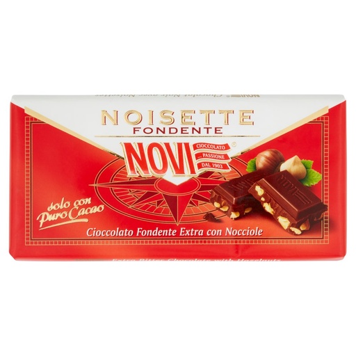 [000015187] Novi Tavoletta di Cioccolato Noisette Fondente con Nocciole Gr.100