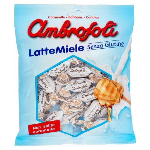 [000015414] Ambrosoli Caramelle Latte Miele Gr.135