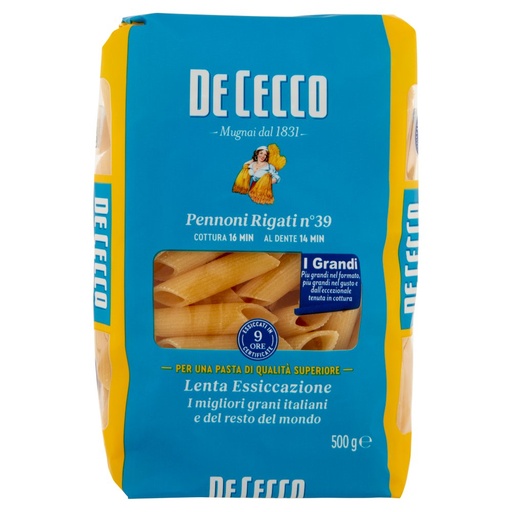 [000016504] De Cecco Pennoni Rigati N°39 Gr.500