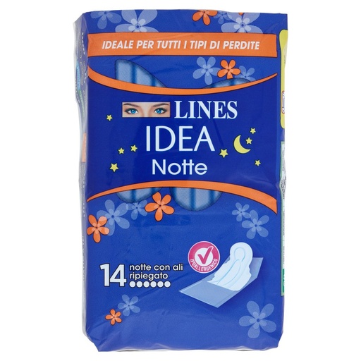 [000022874] Lines Idea Assorbenti Notte Ripiegati Pz.14