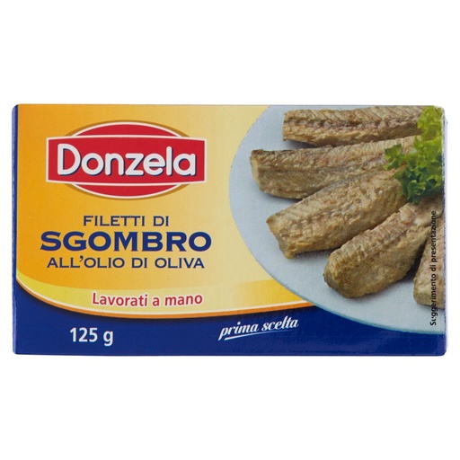 [000023364] Donzela Filetti di Sgombro all'Olio di Oliva Gr.125