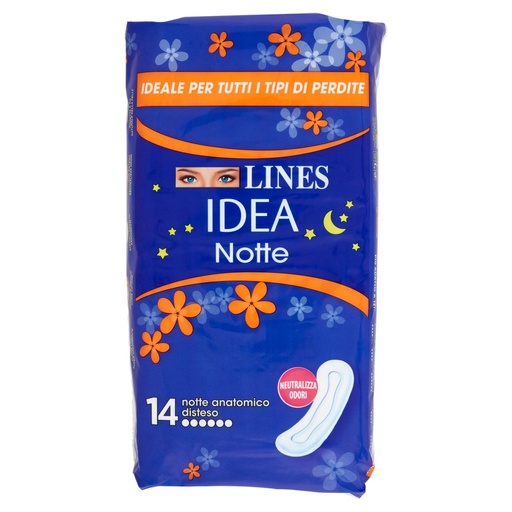 [000024789] Lines Idea Assorbenti Notte Anatomici Distesi Pz.14