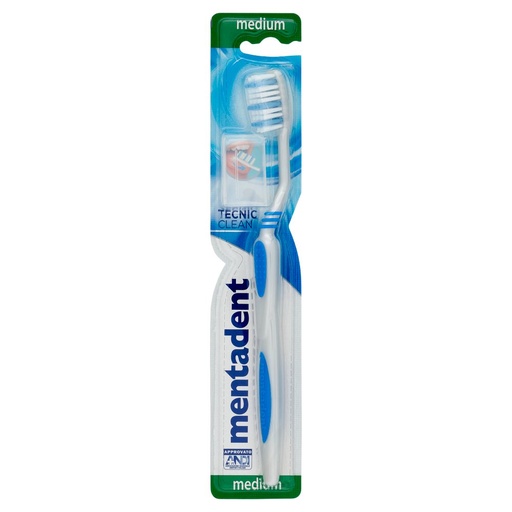 [000024917] Mentadent Spazzolino Tecnic Clean Medio con Copritestina