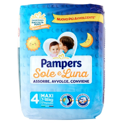 [000025240] PAMPERS PANNOLINI SOLE&LUNA MAXI 18 PZ