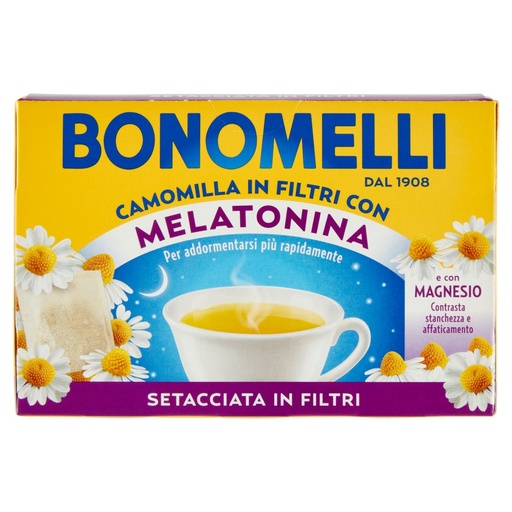 [000035783] Bonomelli Camomilla Setacciata con Melatonina e Magnesio 14 Filtri