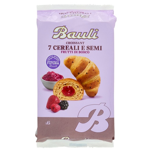 [000036213] Bauli Croissant Frutti di Bosco 7 Cereali e Semi Pz.6 Gr.270