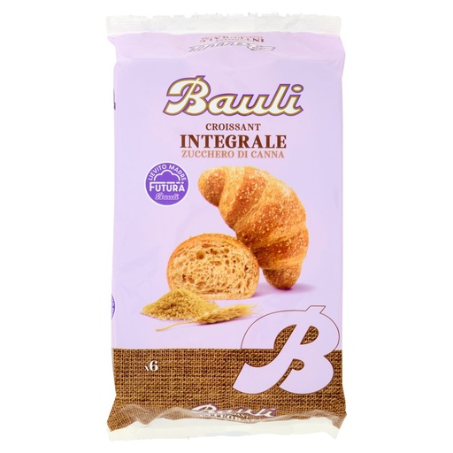 [000036216] Bauli Croissant Integrale con Zucchero di Canna Pz.6 Gr.222