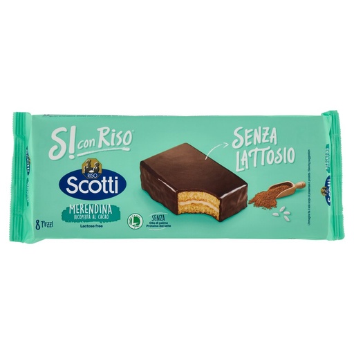 [000036228] Riso Scotti Si con Riso Merendina Ricoperta di Cacao Senza Lattosio Gr.264