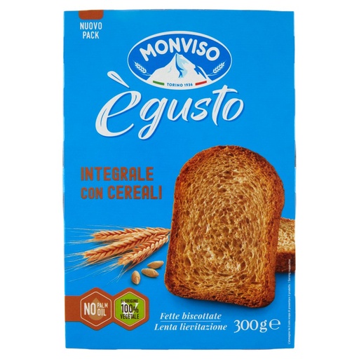 [000037241] Monviso Biscotto Salute Fette Integrali con 4 Cereali Gr.300