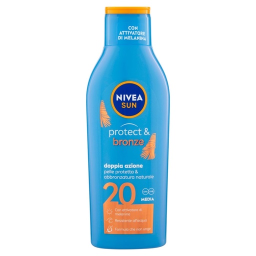 [000037259] Nivea Sun Latte Solare Protect & Bronze IP 20 Ml.200