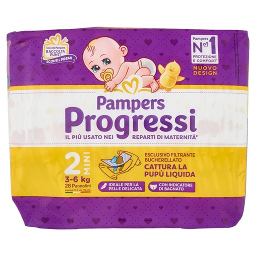 [000037275] Pampers Progressi Mini Taglia 2 (Kg.3-6) 30 Pannolini