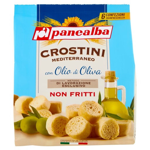 [000037284] Panealba Crostini Mediterranei con Olio di Oliva Pz.6 X Gr.30