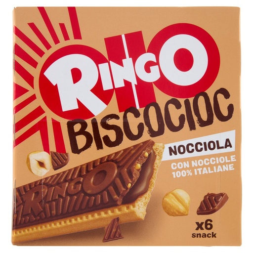 [000037298] Pavesi Ringo Bisco Cioc con Nocciole Italiane e Cereali Croccanti Gr.162 X12