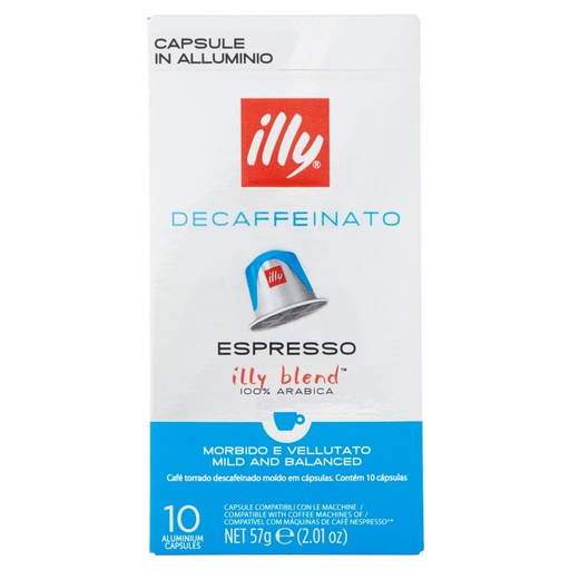 [000037444] Illy Capsule Compatibili Nespresso Espresso Decaffeinato Gr.57 Pz.10