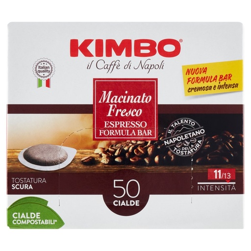 [000037447] Kimbo Caffè Macinato Fresco 50 Cialde Compostabili Gr.365