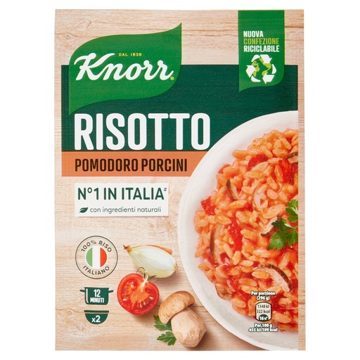 [000037472] Knorr Risotteria Risotto Pomodori e Funghi Porcini Piu' Cremoso Gr.175
