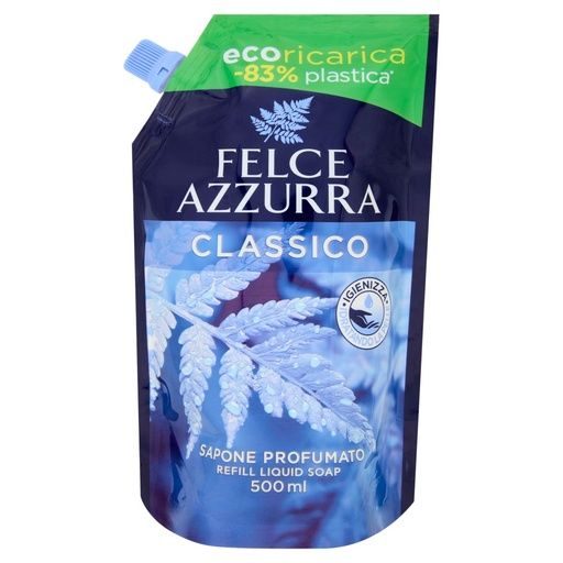 [000037530] Felce Azzurra Sapone Liquido per Mani Classico Ecoricarica Busta Ml.500