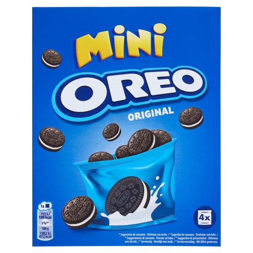 [000037617] Oreo Mini Piccoli Biscotti con Crema alla Vaniglia Pz.4 X Gr.40