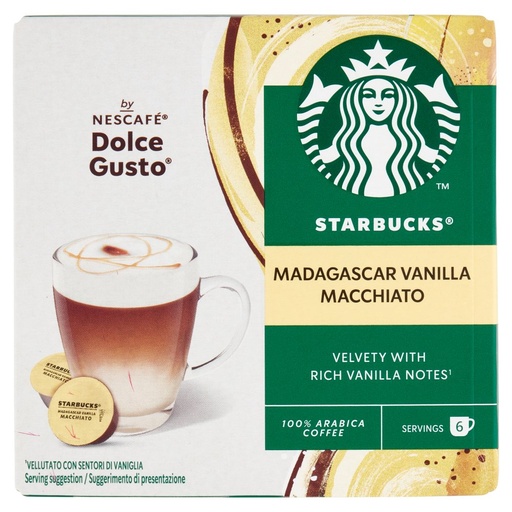 [000038698] Starbucks Nescafè Dolcegusto Madagascar Vanilla Macchiato 12 Capsule