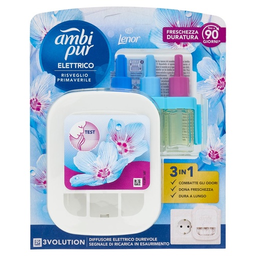 [000038852] Ambi Pur Diffusore Elettrico 3volution con Ricarica Lenor Risveglio Primaverile