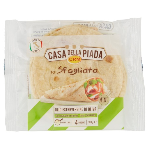 [000038866] Casa della Piada CRM Sfogliata all'Olio Extra Vergine di Oliva Pz.4 Gr.100