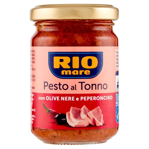 [000038897] Rio Mare Pesto al Tonno con Olive Nere e Peperoncino Gr.130