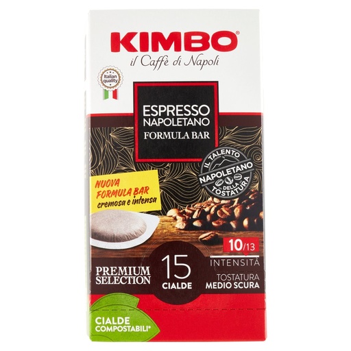 [000038921] Kimbo Caffè Espresso Napoletano Formula Bar 15 Cialde Compostabili Gr.109.5
