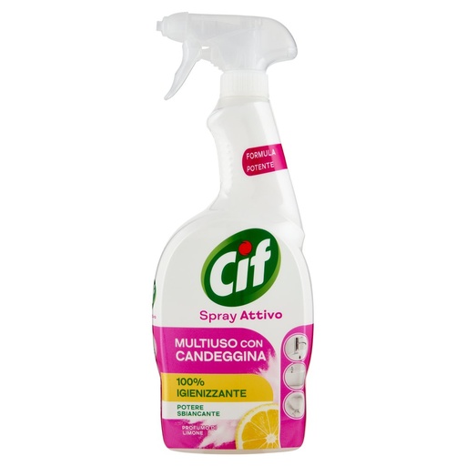 [801510158] Cif Spray Attivo Multiuso con Candeggina Profumo di Limone Ml.650