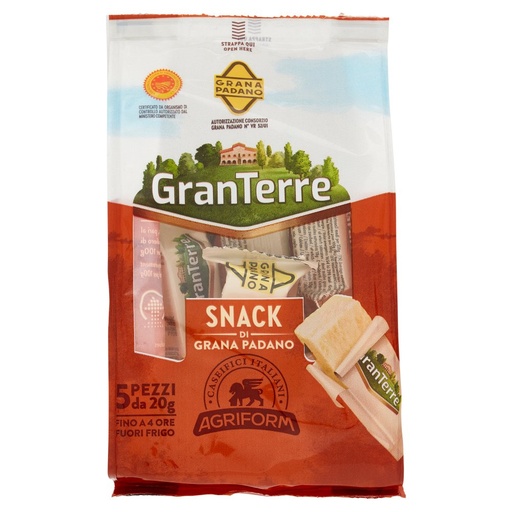 [801510220] Agriform Gran Terre Snack di Grana Padano DOP Gr.20 X Pz.5