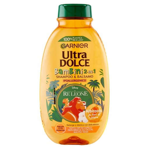 [801510347] Garnier Ultra Dolce Shampoo Bambini 2 in 1 all'Albicocca e Fiori di Cotone Ml.250