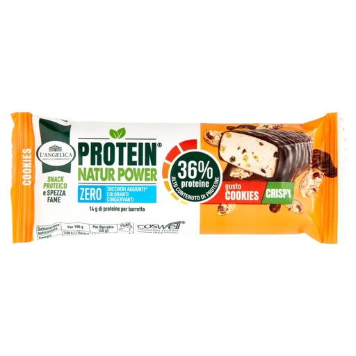 [801511108] L'Angelica Barretta Protein Natur Power Cookies Crispy Gr.40
