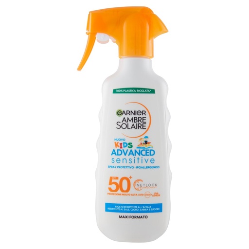 [801511213] Garnier Ambre Solaire Crema Protezione Solare Ip 50+ Advanced Sensitive Kids Ml.300
