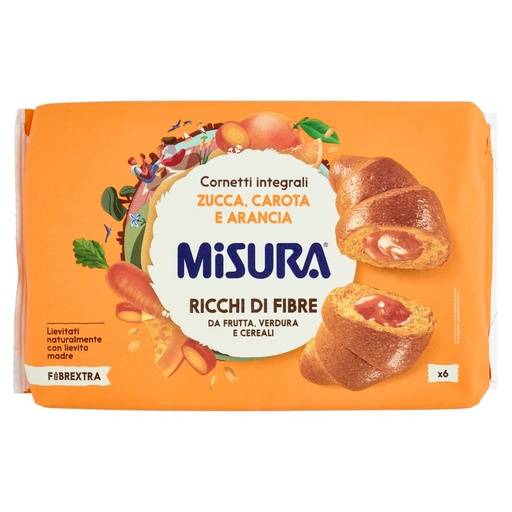 [801512906] Misura Fibrextra Cornetti Zucca Carota e Arancia Pz.6 Gr.308