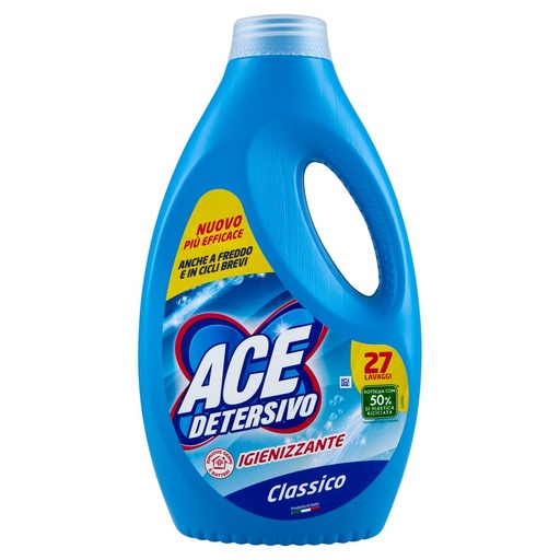 [801512918] Ace Detersivo Liquido per Lavatrice Igienizzante Classico 27 Lavaggi