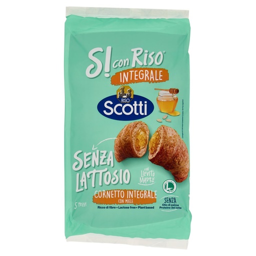 [801512983] Scotti Cornetti Si con Riso Senza Lattosio Multicereali Integrali con Miele Pz.5