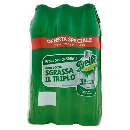 [801513134] Svelto Detersivo Piatti Profumo Limone Pz.3 Ml.980