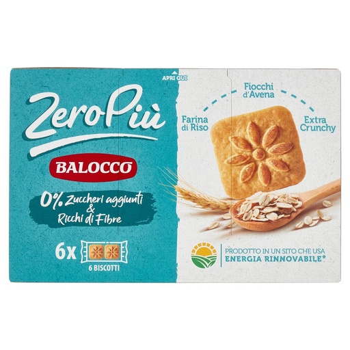 [801513197] Balocco Zero Più Biscotti ai Fiocchi d'Avena & Riso senza Zuccheri Aggiunti Gr.230