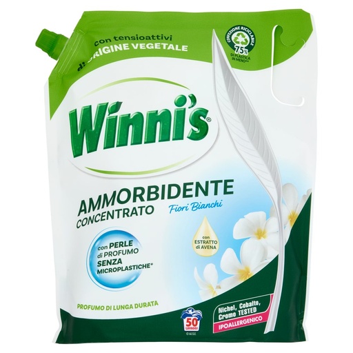 [801513270] Winni's Ammorbidente Concentrato Ecoricarica ai Fiori Bianchi 50 Lavaggi Ml.1250