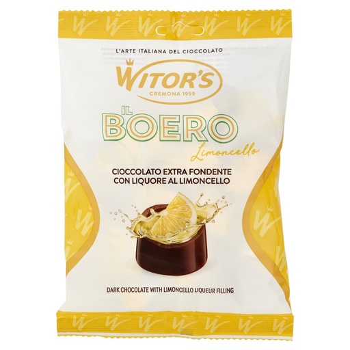 [801513275] Witor's il Boero Limoncello Cioccolato Extra Fondente con Liquore al Limoncello Gr.110