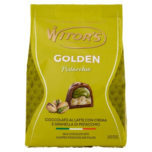 [801513277] Witor's Golden Pistacchio Cioccolato al Latte con Crema e Granella di Pistacchio Gr.200