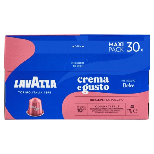 [801513616] Lavazza Capsule Compatibili Nespresso Original Crema e Gusto Dolce Pz.30 Gr.171