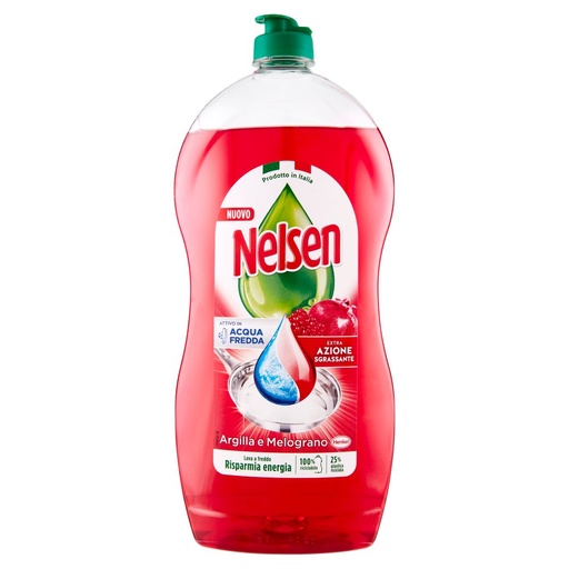 [801513624] Nelsen Detersivo Liquido per Piatti all'Argilla e Melograno Ml.850