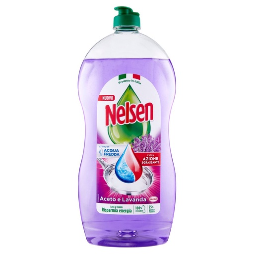 [801513626] Nelsen Detersivo Liquido per Piatti all'Aceto e Lavanda Ml.850