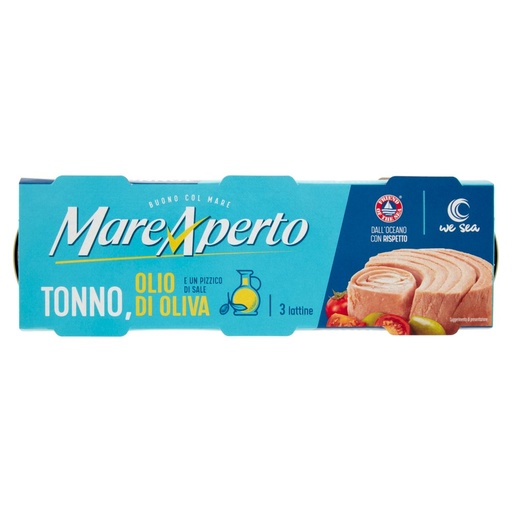 [801513637] Mare Aperto Tonno in Olio di Oliva e un Pizzico di Sale Pz.3 X Gr.70