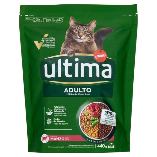 [801513671] Ultima Cat Crocchette Adult con Manzo e Pollo Gr.440