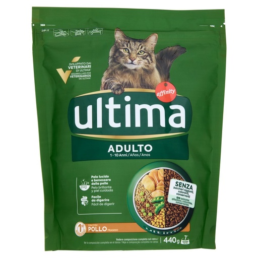 [801513672] Ultima Cat Crocchette Adult con Pollo e Riso Gr.440