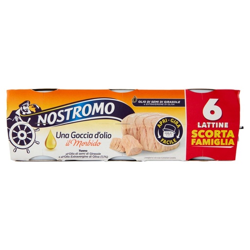 [801513687] Nostromo Tonno il Morbido all'Olio di Semi di Girasole ed Extravergine di Oliva Pz.6 X Gr.65