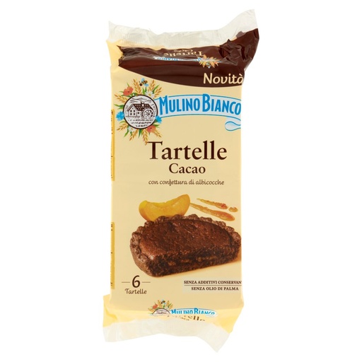 [801513692] Mulino Bianco Tartelle al Cacao con Confettura di Albicocche Pz.6 Gr.288