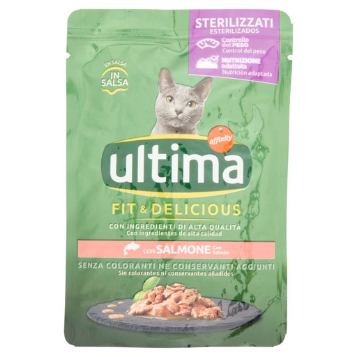 [801513709] Ultima Cat Wet Sterilizzato Salmone in Salsa Busta Gr.85